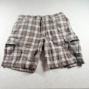 Mens Cargo Shorts Size 36 Plaid Cotton Charleston Twill Casual Outdoor
